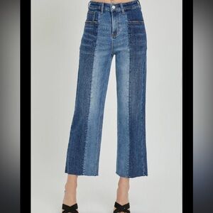 NWT Vici for Risen Jeans Stylish Two Tone Raw hem Women's Jeans